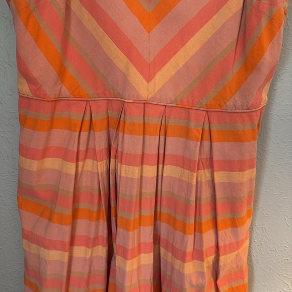 Land's End Striped Orange and Pink Dress - Picture 3 of 6